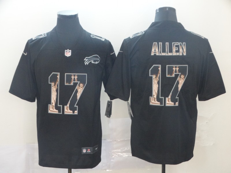 Men's Buffalo Bills #17 Josh Allen Black Alternate Jersey